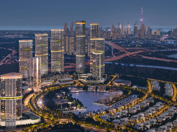 A rendered overview image of Sobha Riverside Hartland 2